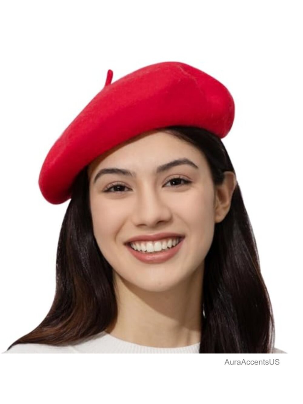 Classic Wool Blend Knit Beret Hat for Women
